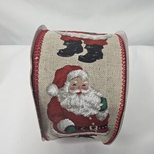 Santa Claus Ribbon 2 1/2" x 25 Feet Wire Edge Ribbon Christmas